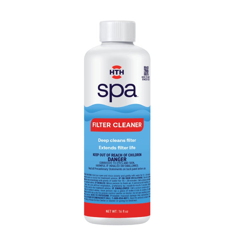 HTH Spa 86123 Filter Cleaner, Spa & Hot Tub Chemical Deep Cleans Filter, Extends Filter Life, 16 oz - Image 1